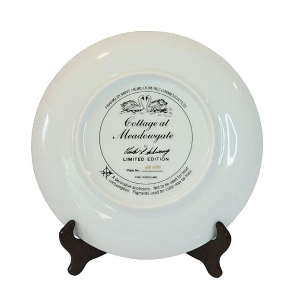 Vintage Franklin Mint Cottage At Meadowgate Heirloom Fine Porcelain Plate - Picture 3 of 5